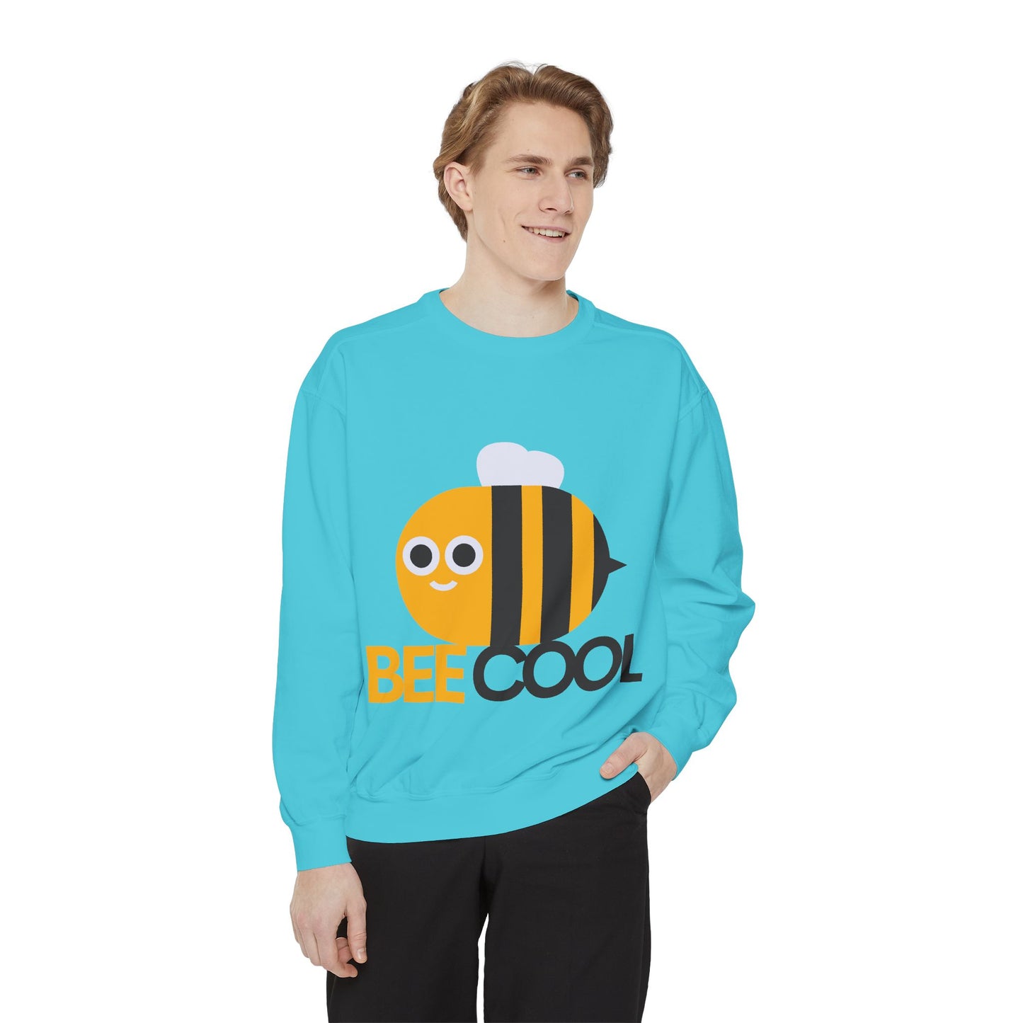 Bee Cool Graphic Sweatshirt, Cozy Gift for Bee Lovers, Casual Style, Fun Humor Apparel, Perfect for Spring