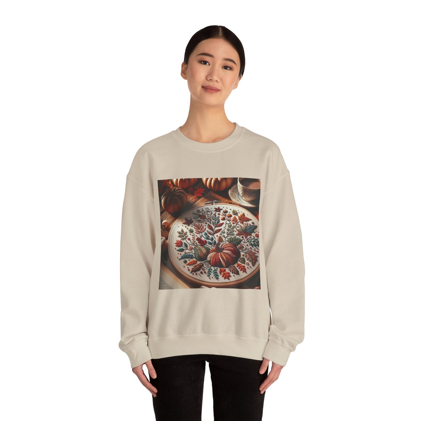 Fall Vibes Pumpkin Crewneck Sweatshirt | Cozy Autumn Wear, Perfect for Thanksgiving, Cute Gift for Her, Casual Comfort, Seasonal Fashion