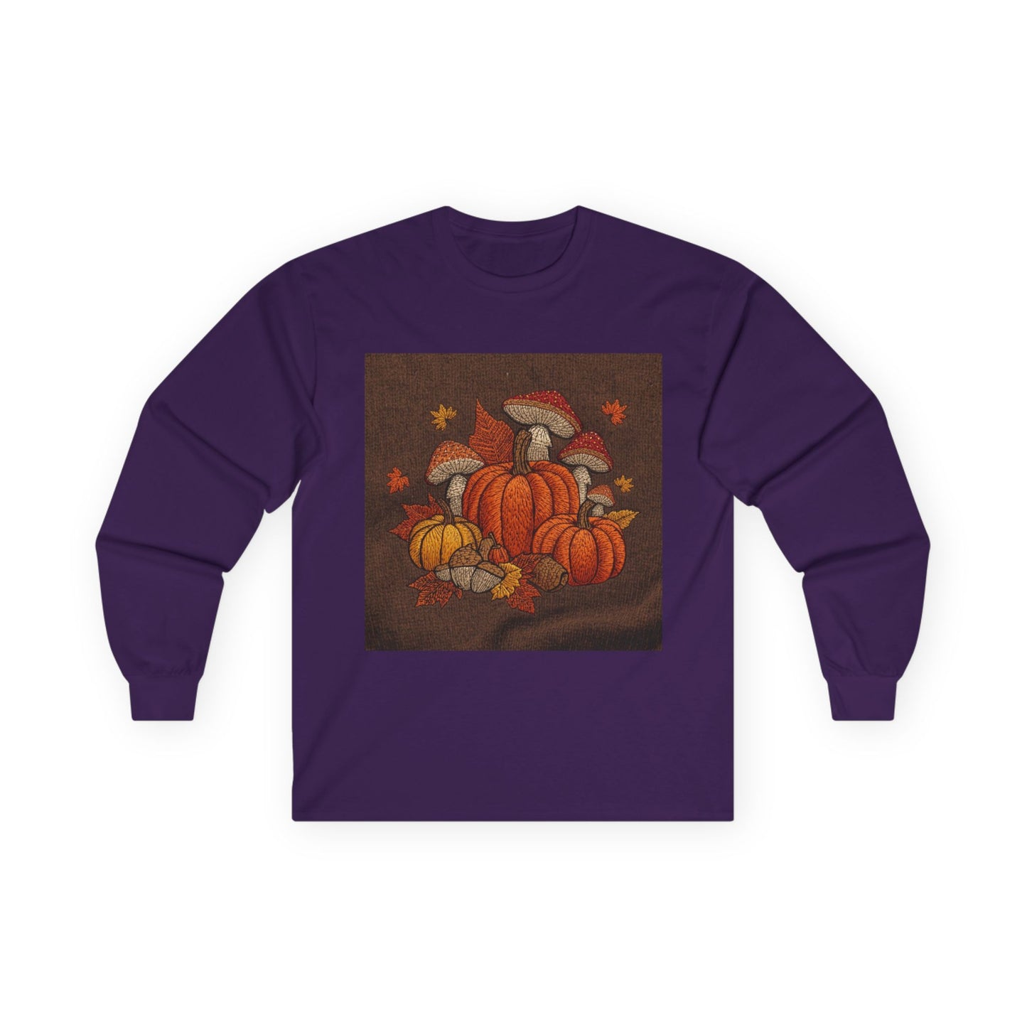 Fall Harvest Long Sleeve Tee, Pumpkin Shirt, Autumn Apparel, Thanksgiving Outfit, Cozy Top for Autumn Days