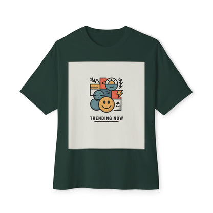 Trendy Smiley Tee, Unisex Oversized Boxy Tee, Casual Wear, Gift for Him/Her, Summer Style, Everyday Comfort